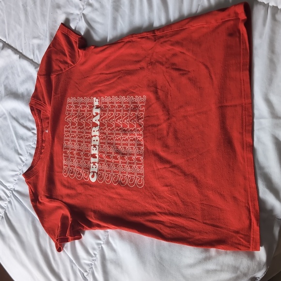Cat & Jack Girls Celebrate Short Sleeve Graphic Red T-Shirt Size L 10-12 - Picture 4 of 6